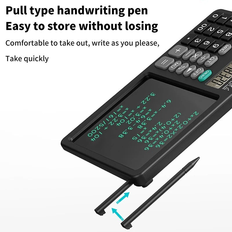 12-Digit LCD Desktop Calculator with Integrated Writing Tablet