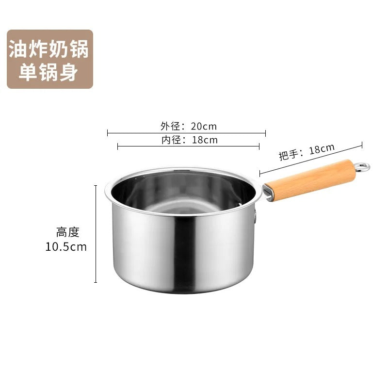 Stainless Steel Deep Frying Pot with Removable Mesh Strainer Basket