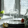 Aura Clear Borosilicate Glass Sipper with Glass Straw