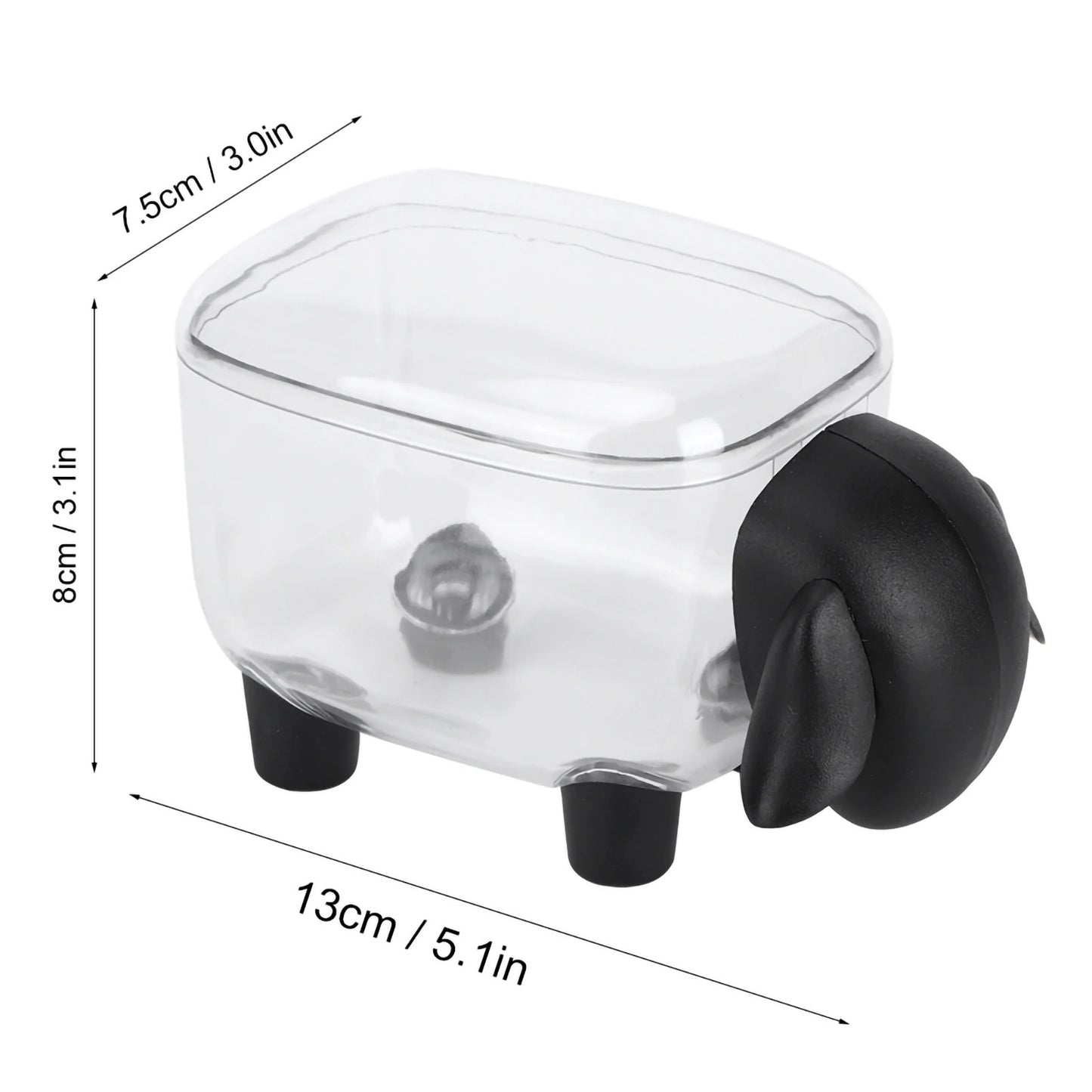 Sheep-Shaped Cotton Swab Holder – Crystal-Clear Vanity Organizer