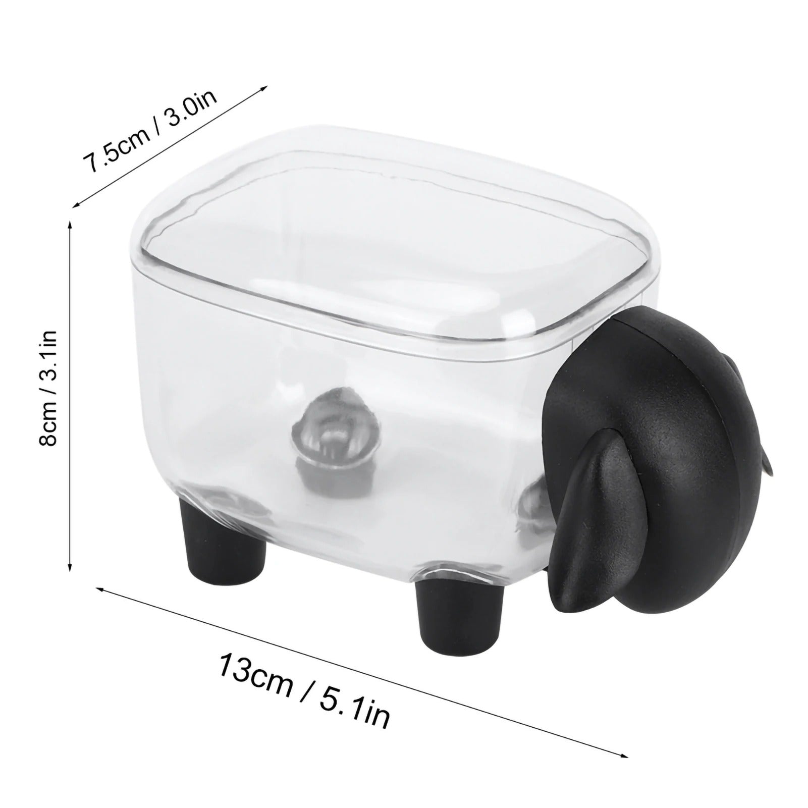 Sheep-Shaped Cotton Swab Holder – Crystal-Clear Vanity Organizer