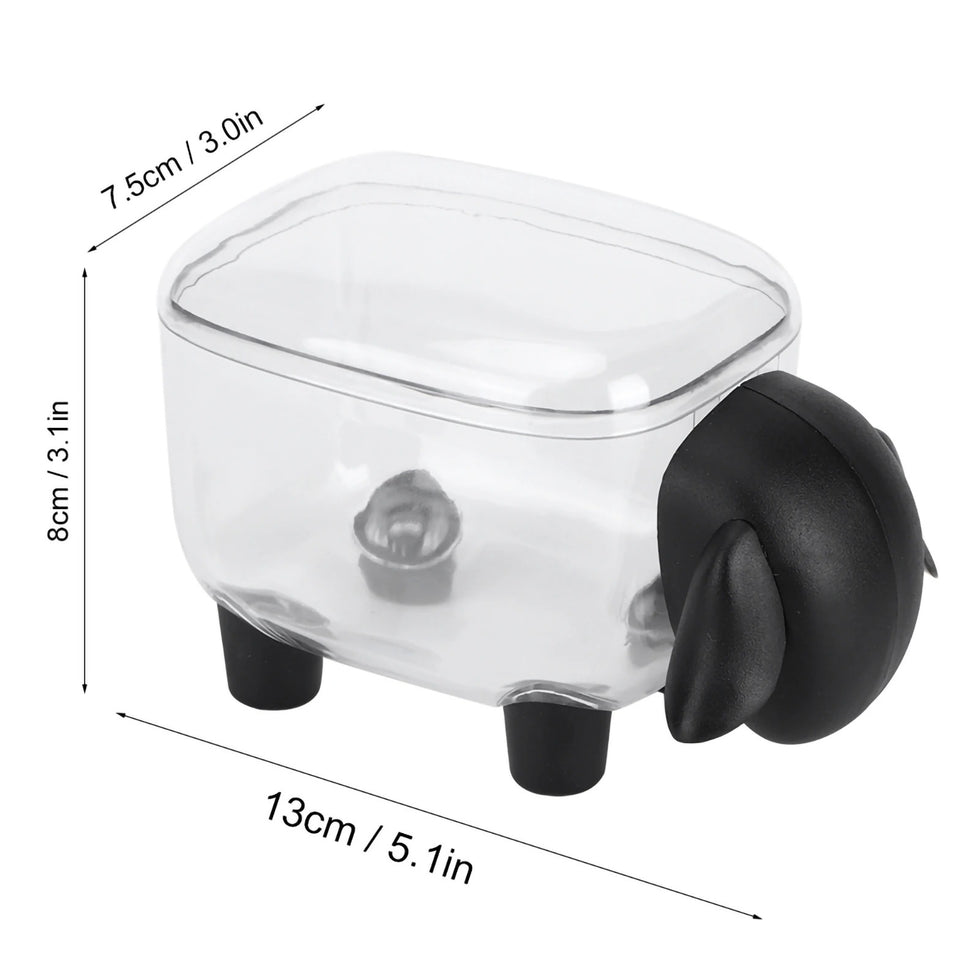 Sheep-Shaped Cotton Swab Holder – Crystal-Clear Vanity Organizer