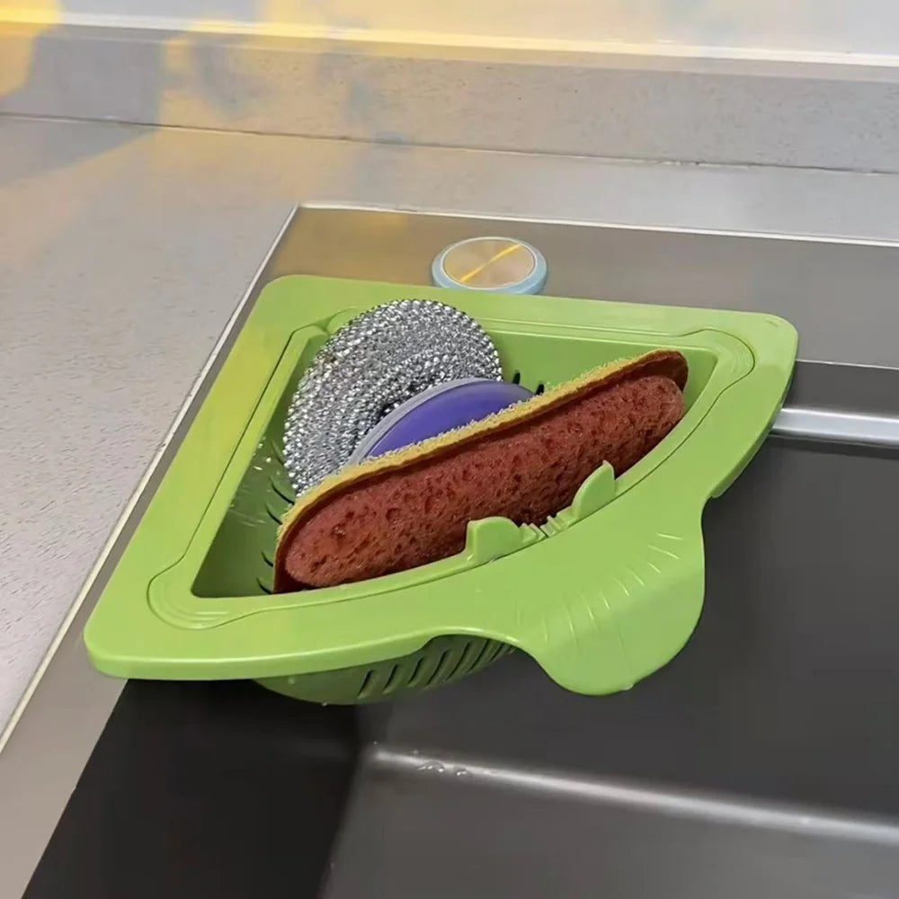 Magnetic Corner Sink Drain Basket – Foldable Mesh Kitchen Strainer & Waste Filter (Random Colours)