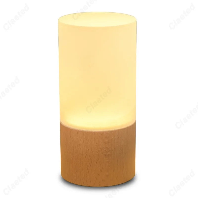 Lumina Aura Dual-Orientation Rechargeable RGB Wood Grain Lamp