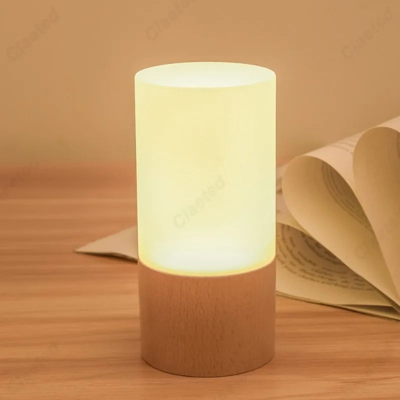 Lumina Aura Dual-Orientation Rechargeable RGB Wood Grain Lamp