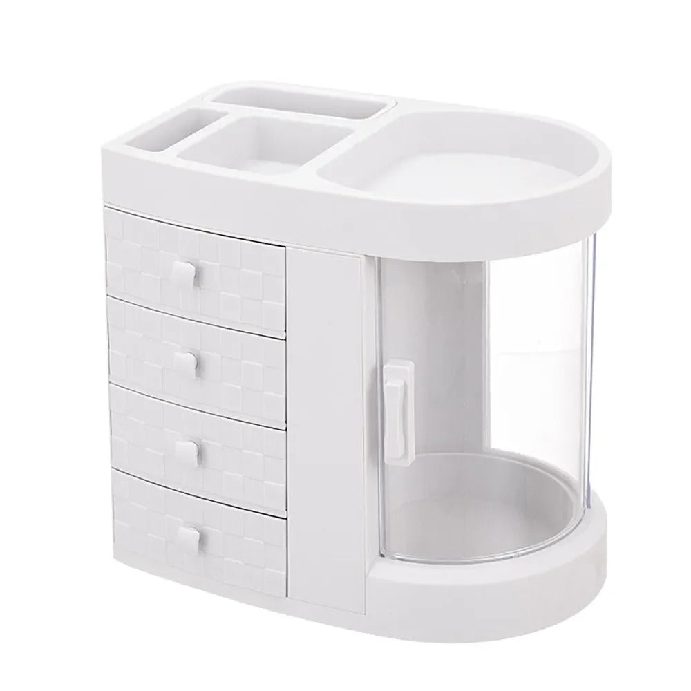 4-Tier Ivory White Multifunctional Makeup & Skincare Organizer