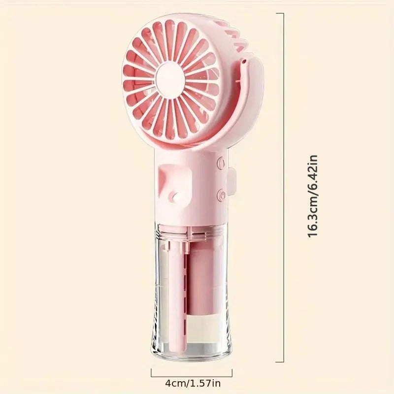 Portable Water Mist Fan: Mini Rechargeable 4-Speed Cool Spray