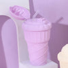 500ml Aesthetic Straw Tumbler – Reusable Clear Cold Cup with Lid
