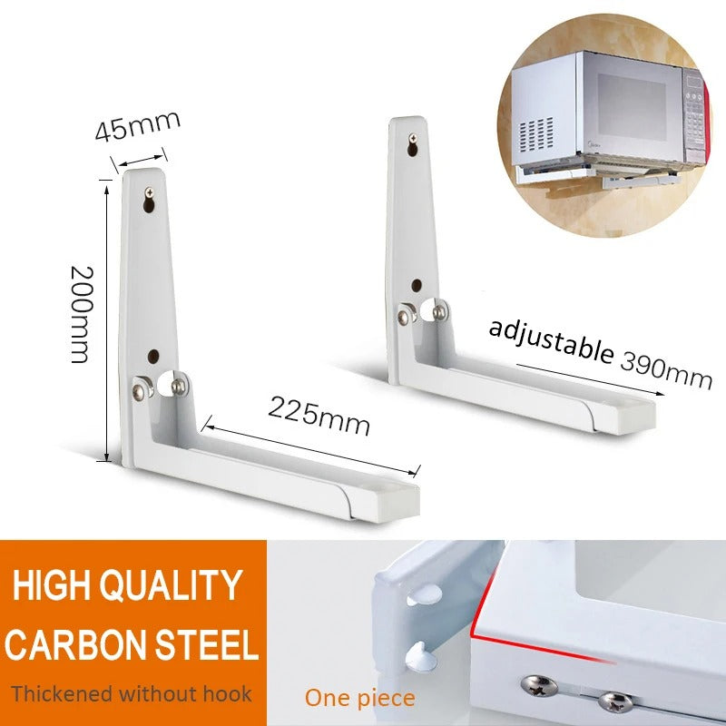 Space Saver Heavy-Duty Wall Mount Microwave Bracket Set (35kg Capacity)
