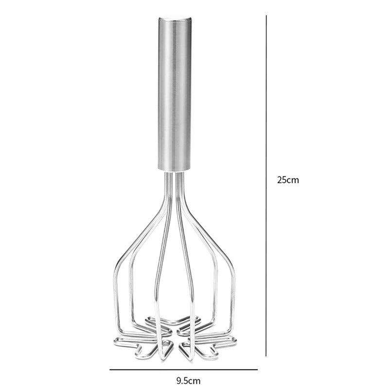 Stainless Steel Potato Masher – Ergonomic Smooth-Action Food Masher for Vegetables, Fruits & Baby Food