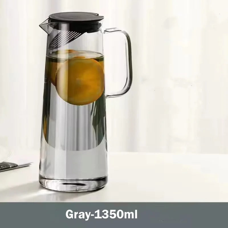 Premium 1800ml Glass Water Jug & Elegant Tabletop Pitcher