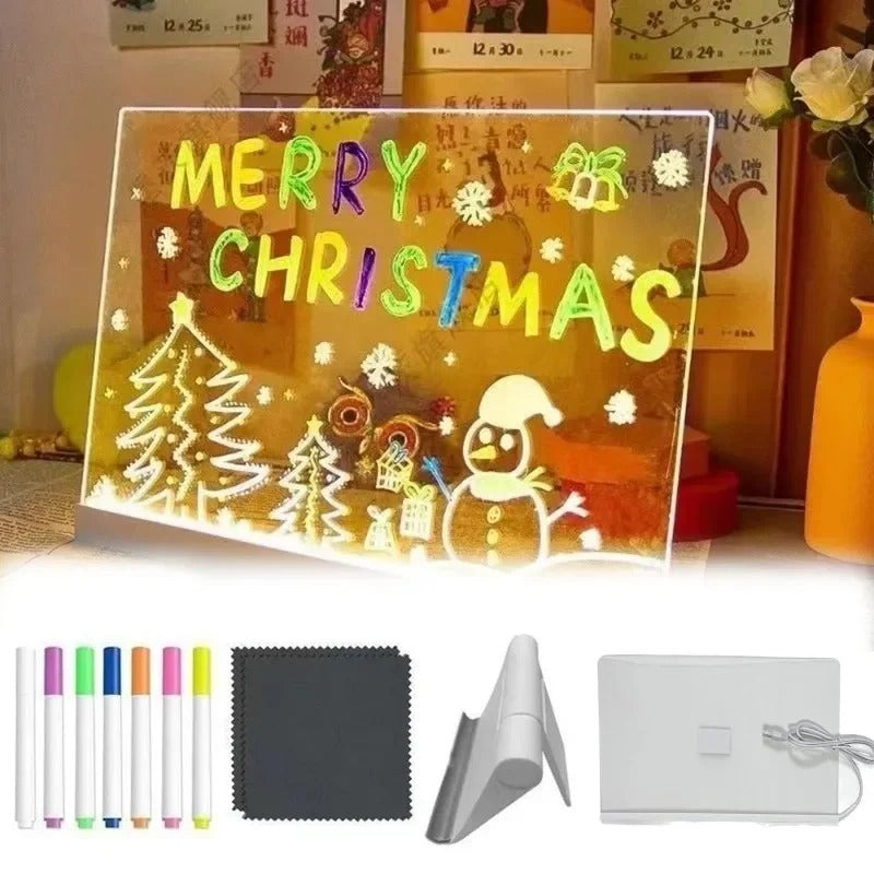 Kids LED Glow Pad – 30 x 20 Neon Drawing Tablet with Stand