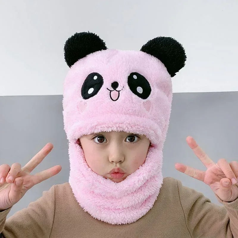 Winter Baby Ear Protection Hat & Integrated Scarf Set