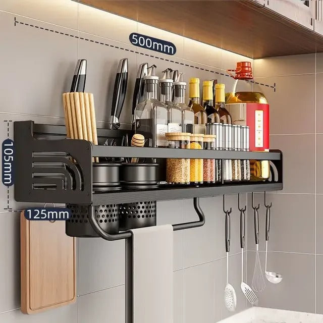 Multifunctional Spice Rack - Space Aluminum Kitchen Organizer