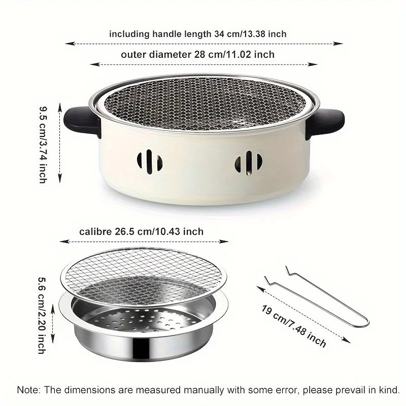 Portable Tabletop Barbecue Stove & Multi-Function BBQ Pan