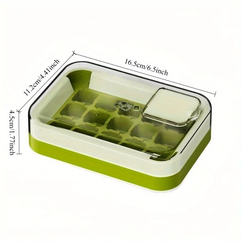 15-Slot Easy-Release Ice Cube Maker & Storage Box
