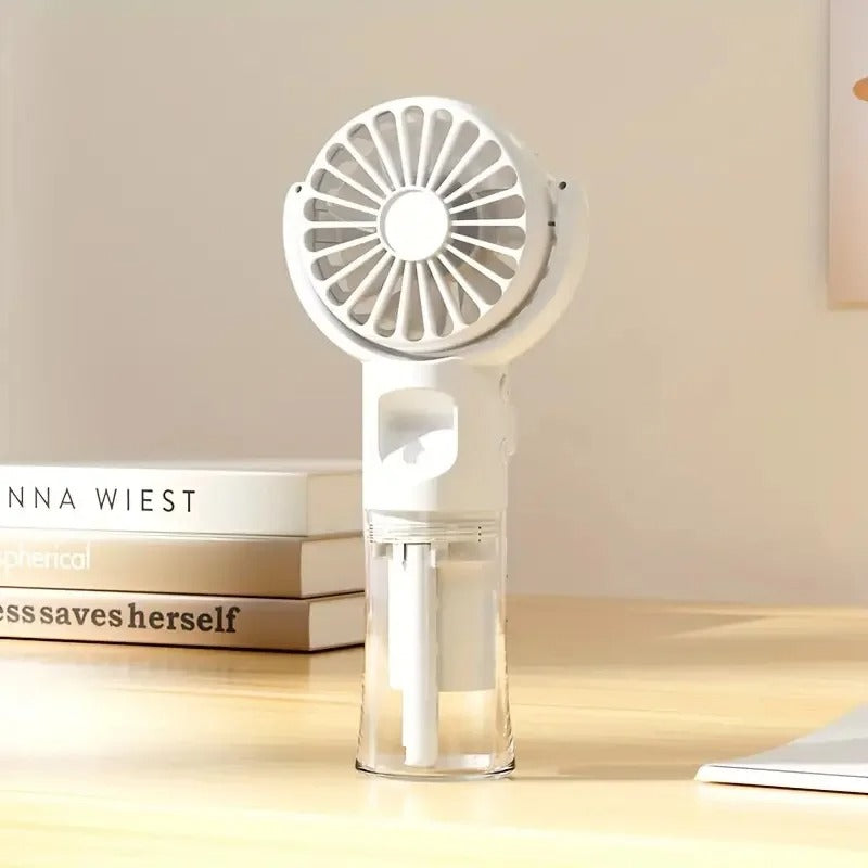 Portable Water Mist Fan: Mini Rechargeable 4-Speed Cool Spray