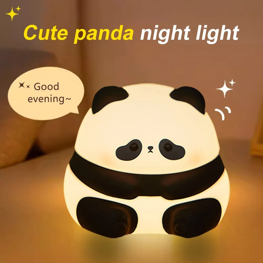 Cute Silicone Sitting Panda Lamp – Rechargeable Night Light AJF