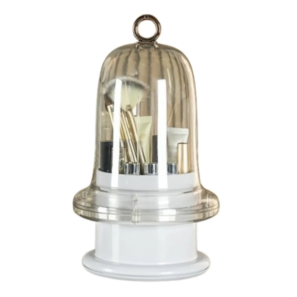 Gemini said Rotating Makeup Brush Organizer with Dust-Proof Lid