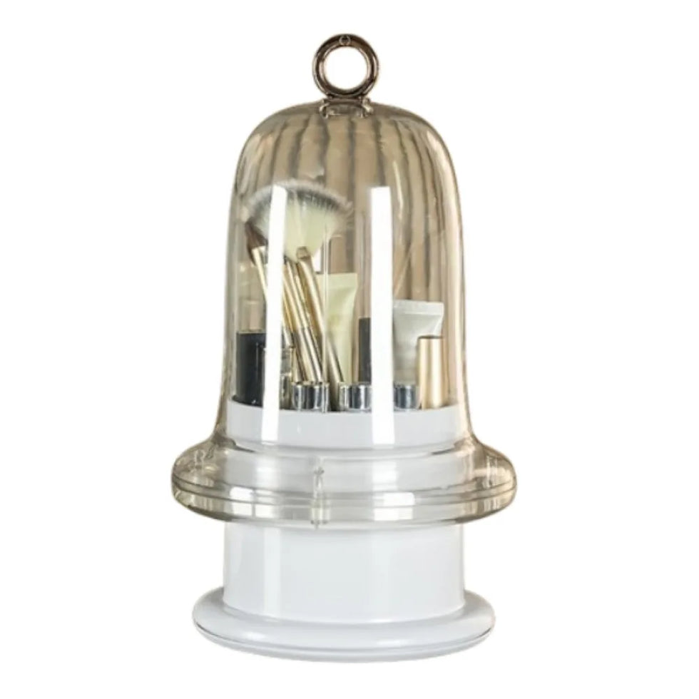 Gemini said Rotating Makeup Brush Organizer with Dust-Proof Lid
