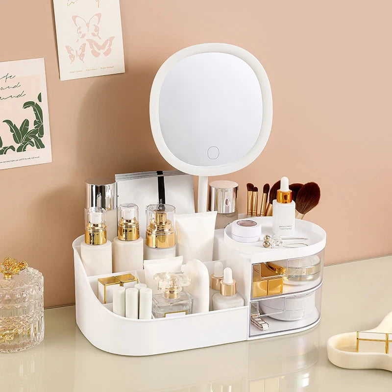 LuminaGlow LED Cosmetic Organizer & Makeup Vanity Station