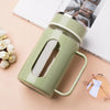 Minimalist Glass Tumbler with Bamboo Lid & Glass Straw (Random Color)