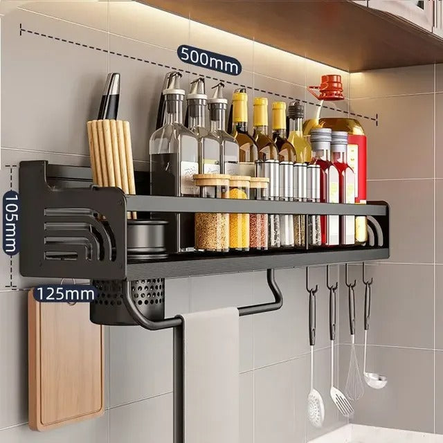 Multifunctional Spice Rack - Space Aluminum Kitchen Organizer