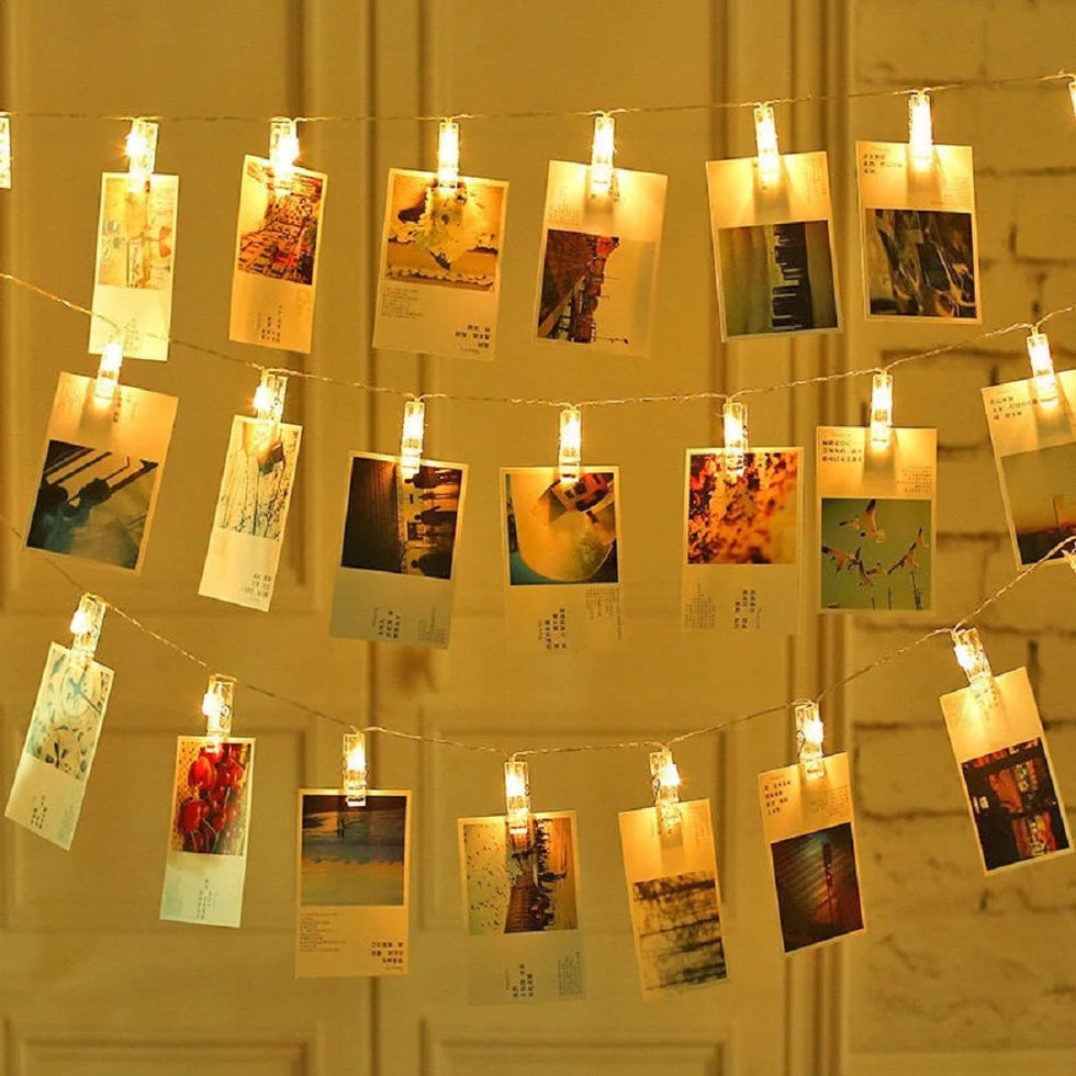 LED Photo Clip Fairy Lights for Wall Decoration (10 Clips)