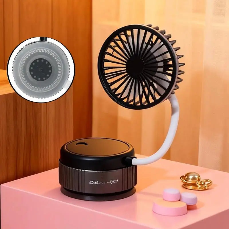 3-in-1 Mini Wall-Mount & Desktop Flexible Neck Rechargeable Fan