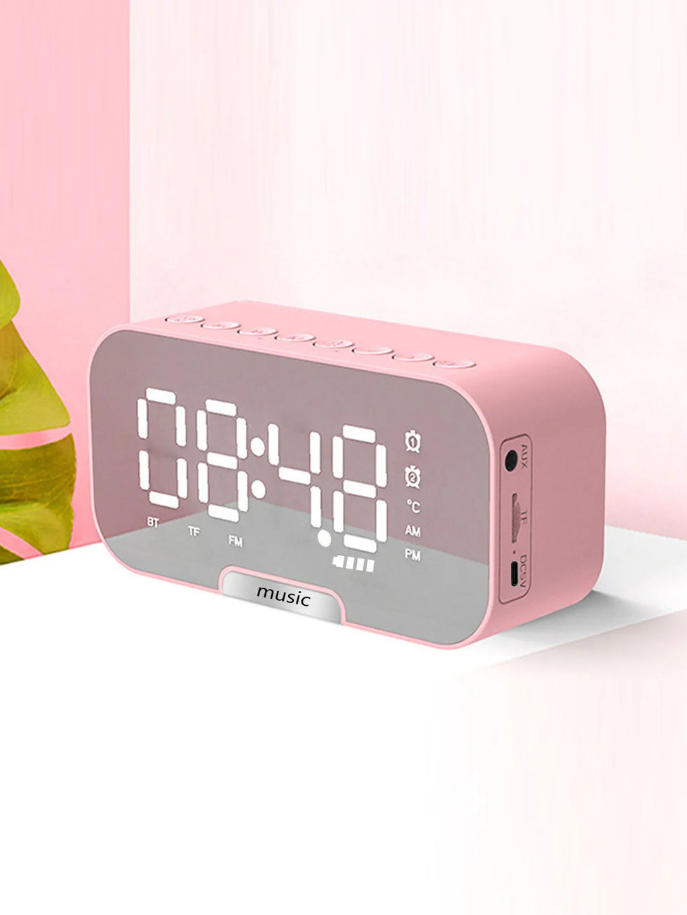 3-in-1 Wireless Bluetooth Speaker, Digital Alarm Clock & Mirror Display