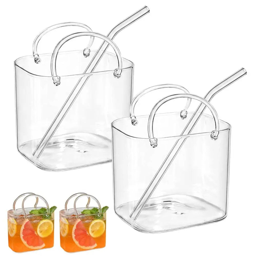 Designer Handbag-Inspired Glass for Coffee, Juice & Matcha