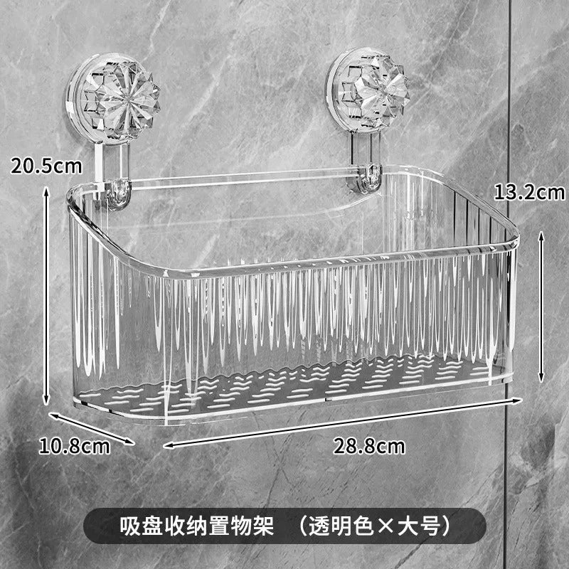 Luxury Suction Cup Storage Shelf – Drill-Free Wall Organizer