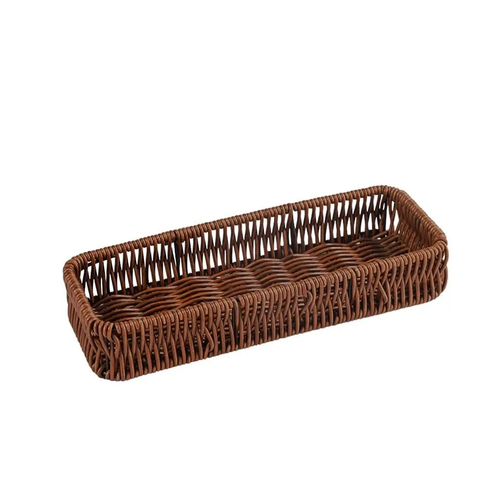 Artisan Rectangle – Luxury Faux Rattan Organizer