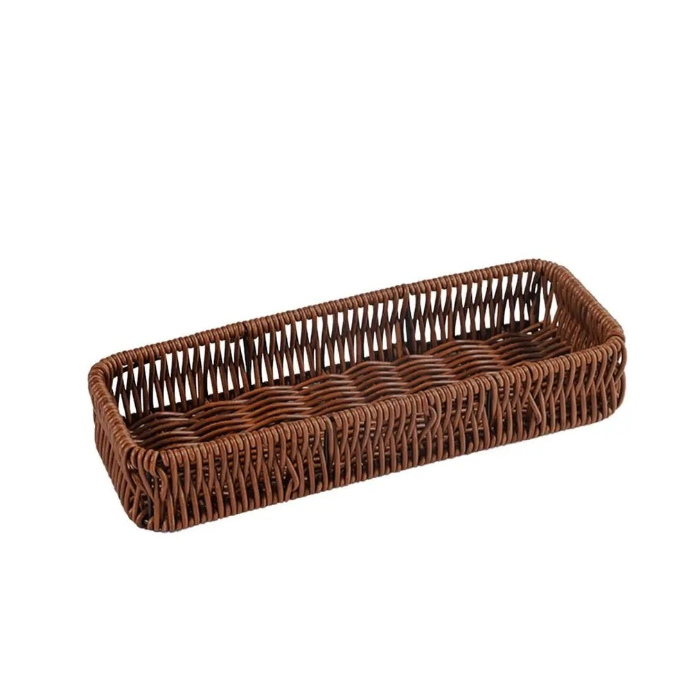 Artisan Rectangle – Luxury Faux Rattan Organizer