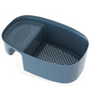 Saddle-Style Double Sink Drain & Storage Basket