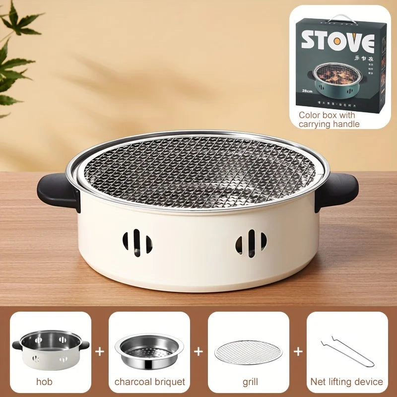 Portable Tabletop Barbecue Stove & Multi-Function BBQ Pan