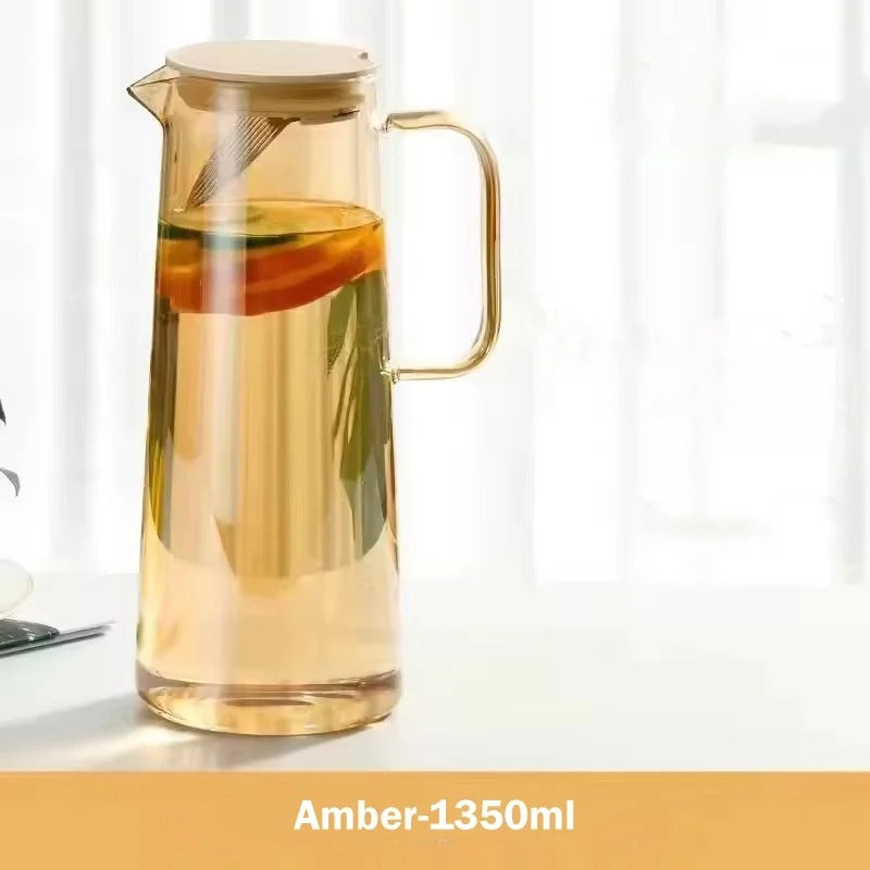 Premium 1800ml Glass Water Jug & Elegant Tabletop Pitcher