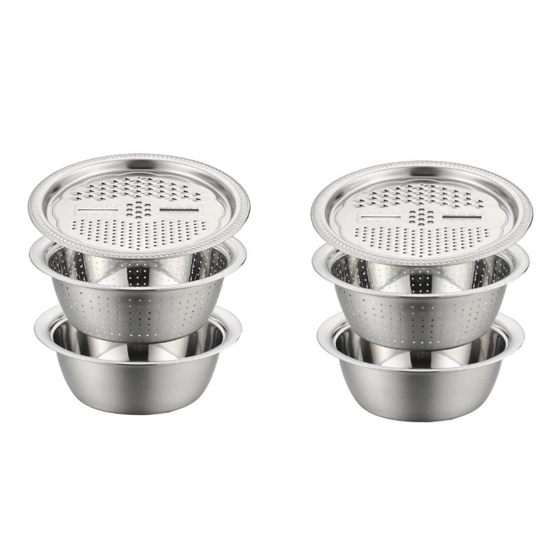 3-in-1 Multifunctional Stainless Steel Colander with Grater