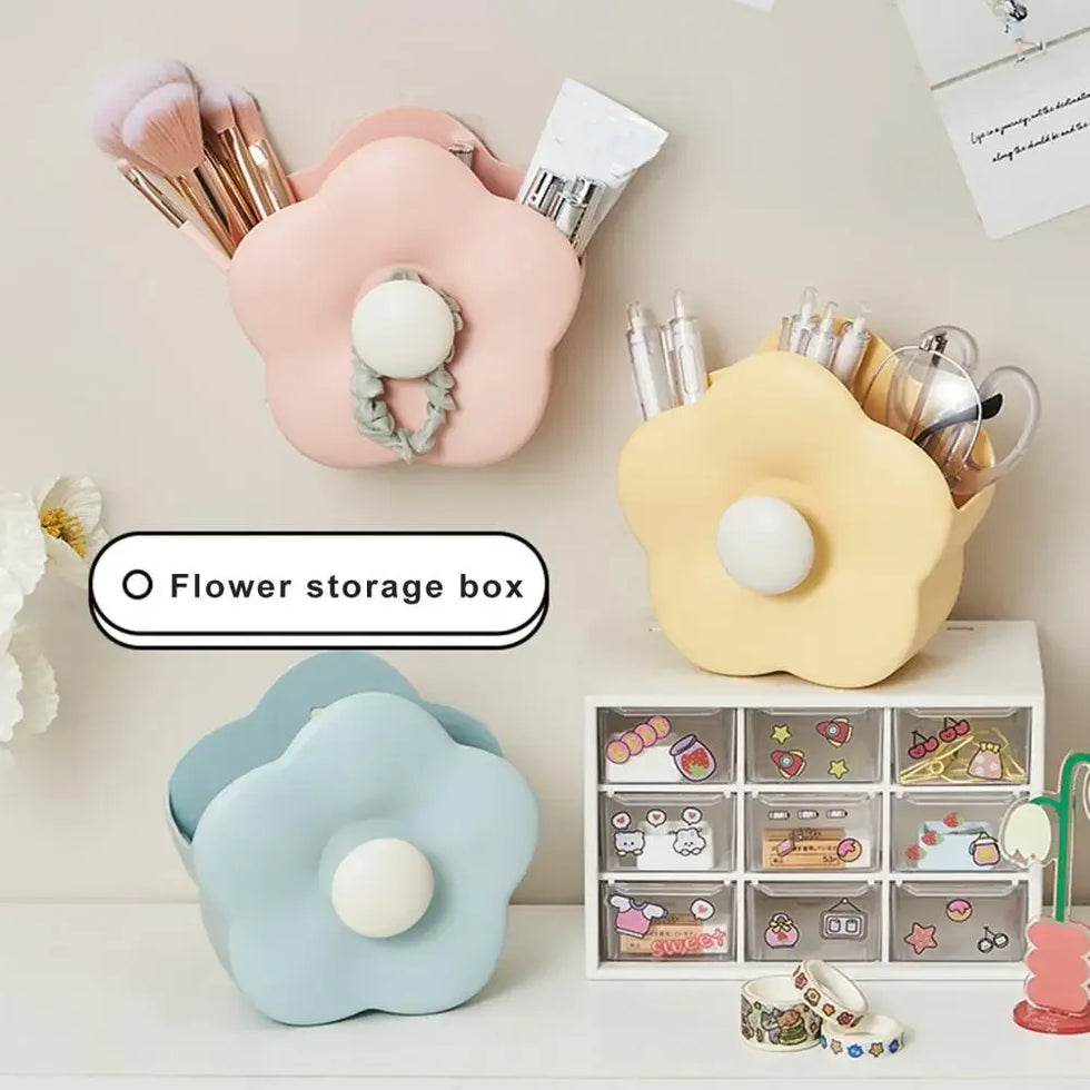 Makeup Brush Organizer Box - Floral Design, Durable
