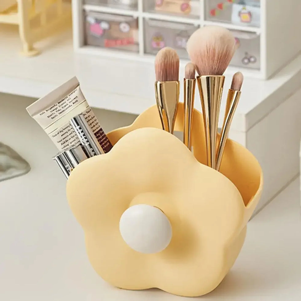 Makeup Brush Organizer Box - Floral Design, Durable