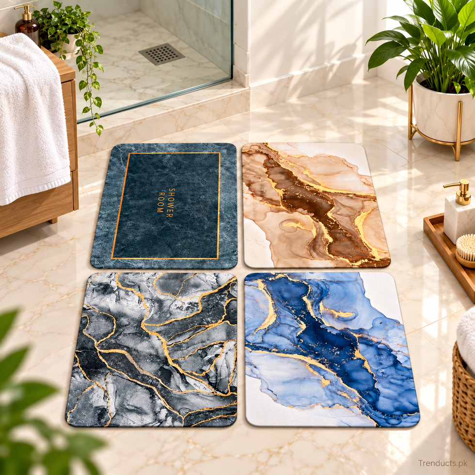 Luxury Marble-Style Washroom Mat (Random Design)