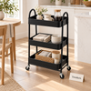 Premium 3-Tier Serve & Store Rolling Cart