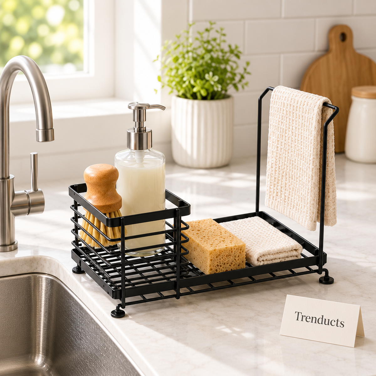 Premium Sink-Side Organizer Caddy with Towel Bar