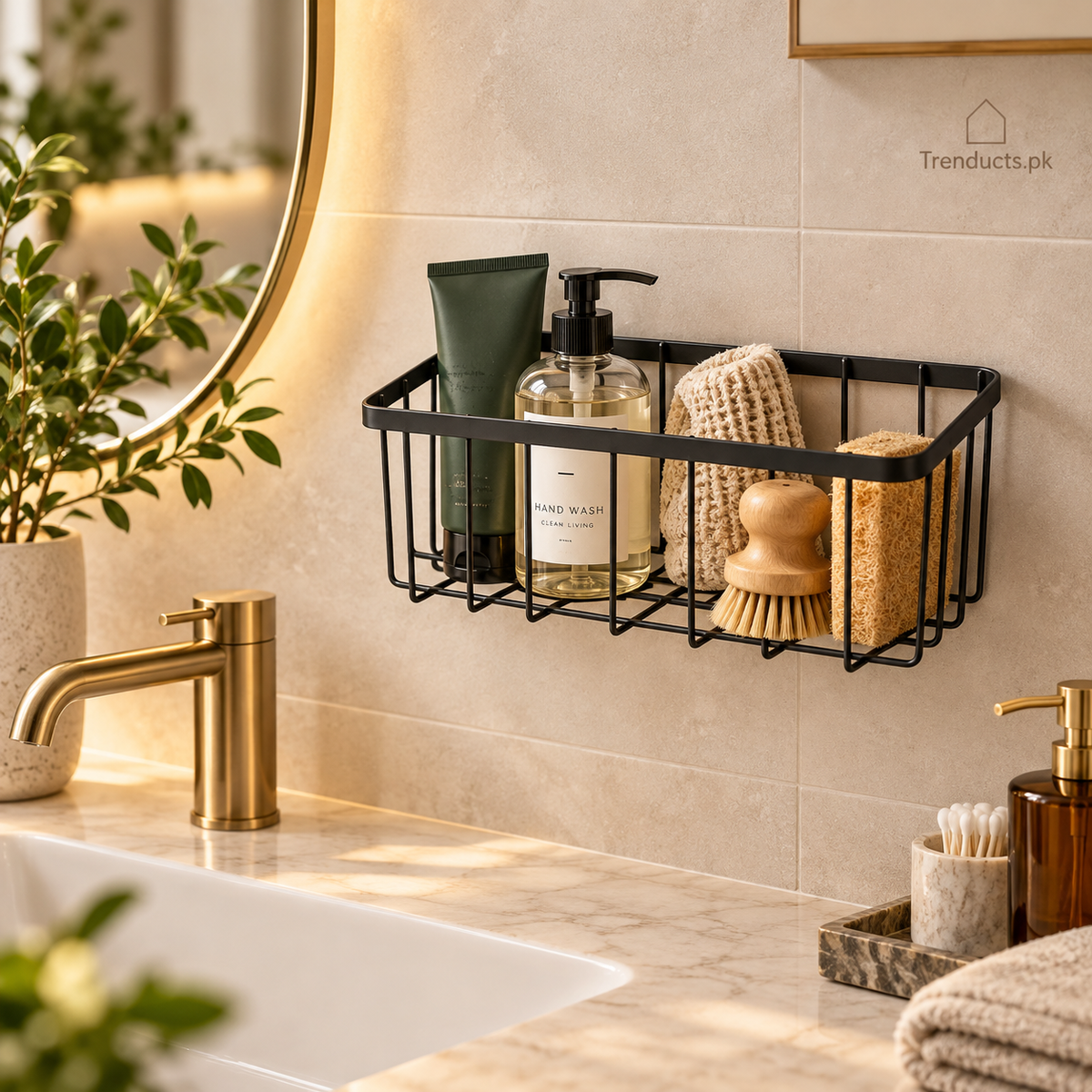 Wall-Mounted Metal Storage Basket