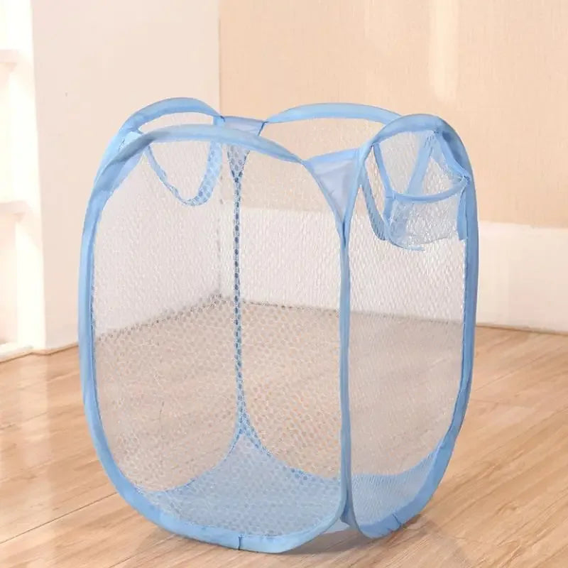 Mesh Foldable Laundry Basket – Lightweight & Portable - Clarify.pk