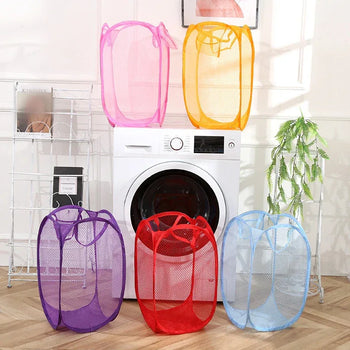 Mesh Foldable Laundry Basket – Lightweight & Portable - Clarify.pk