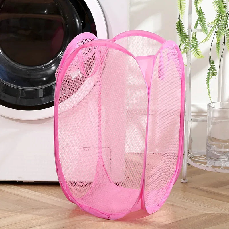 Mesh Foldable Laundry Basket – Lightweight & Portable - Clarify.pk