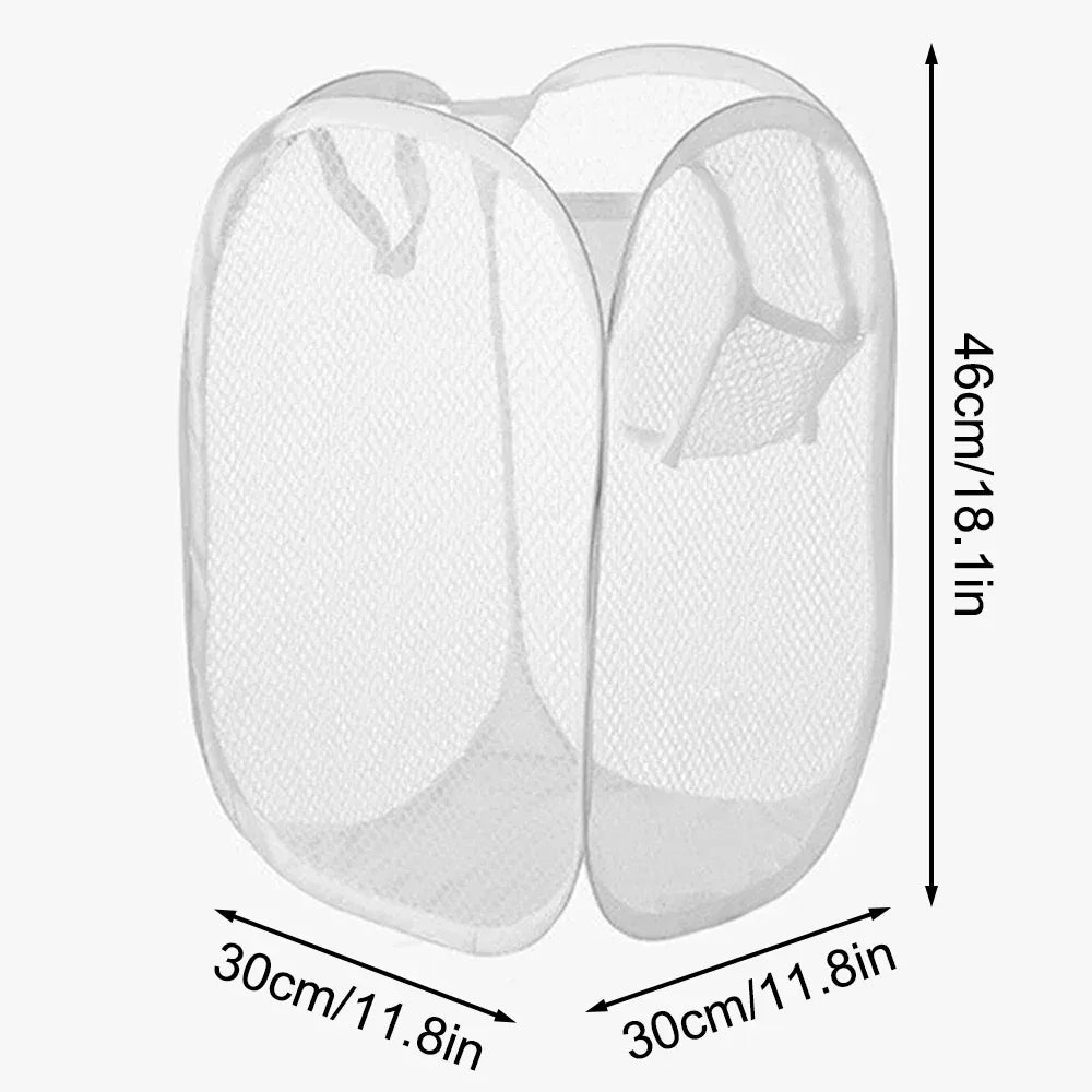 Mesh Foldable Laundry Basket – Lightweight & Portable - Clarify.pk