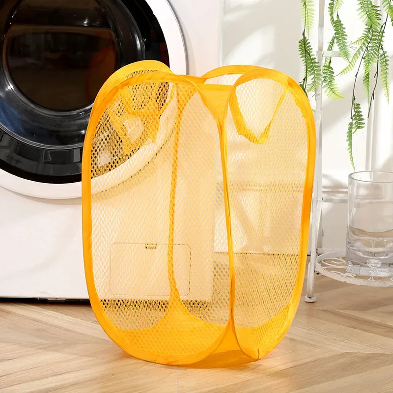 Mesh Foldable Laundry Basket – Lightweight & Portable - Clarify.pk