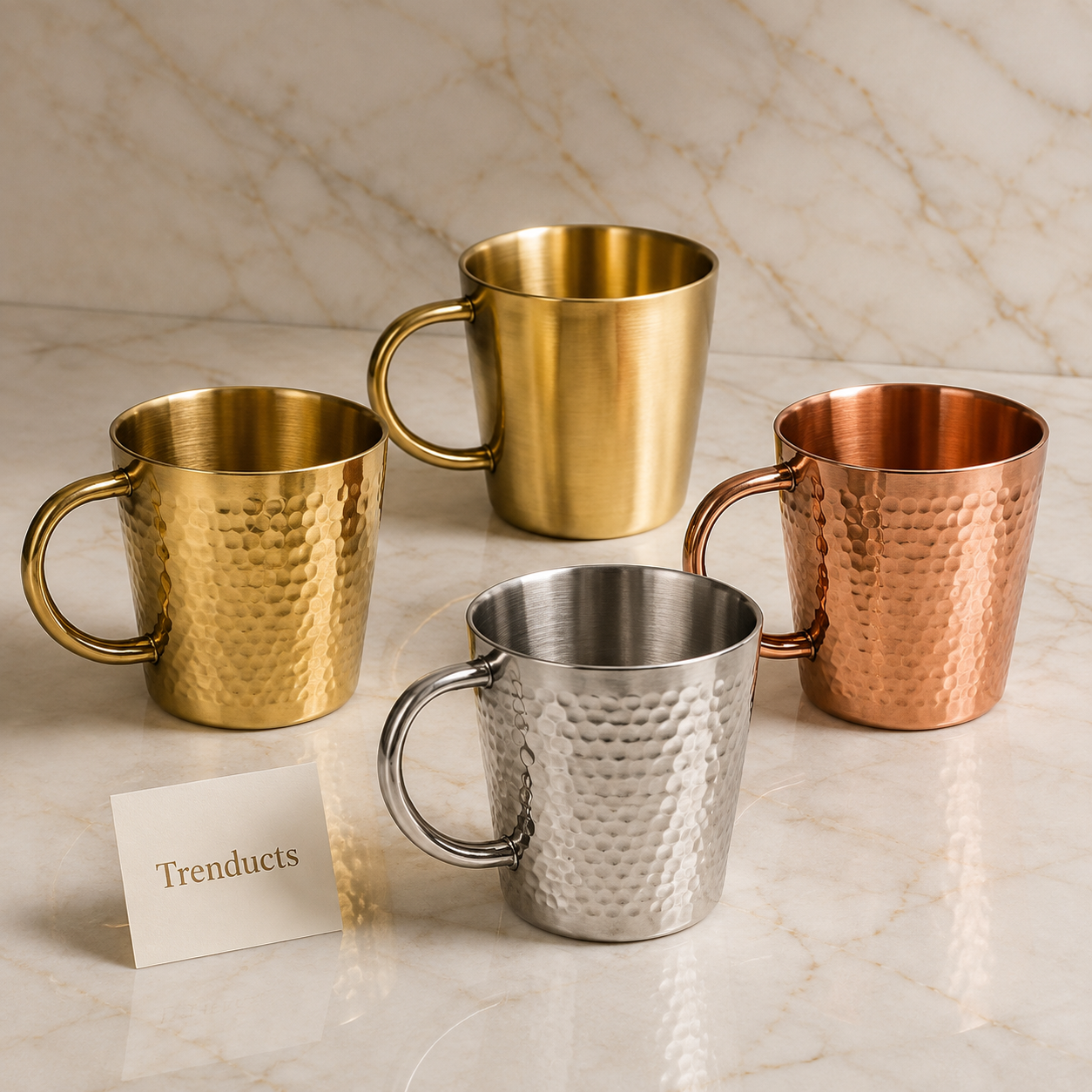 Hammered Metallic Tea Cup Style Collection